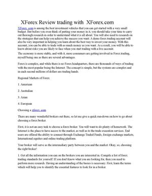 XForex Review trading with  XForex.com