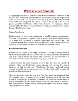 What is a headboard?