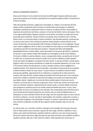 La Fuerza de la Palabra. La arenga de Urbano II.