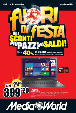 Volantino MediaWorld dal 11 al 21 settembre 2014