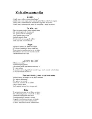 Vivir sólo cuesta vida