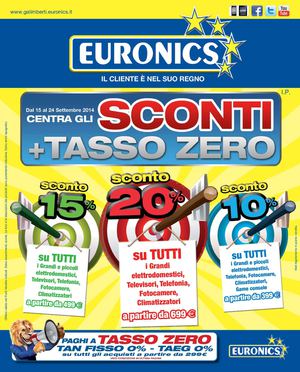 Volantino Euronics Galimberti dal 15 al 29 settembre 2014