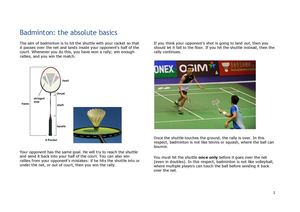 Badminton: the absolute basics