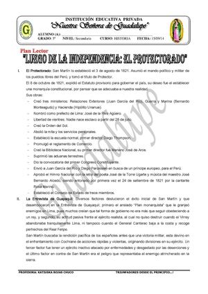 Luego de la independencia: El Protectorado