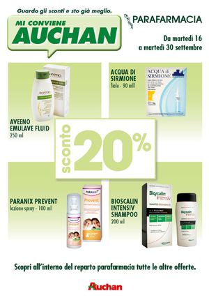 Volantino Auchan Parafarmacia 16-30 settembre 