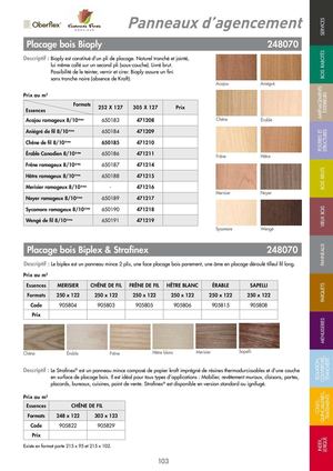 PANNEAUX ET STRATIFIES - Essences fines