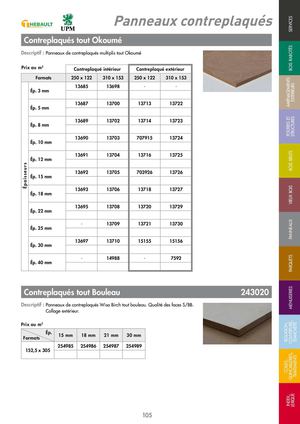 PANNEAUX ET STRATIFIES - Panneaux contreplaqués