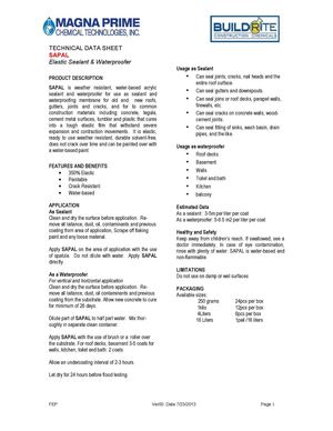 TECHNICAL DATA SHEET SAPAL