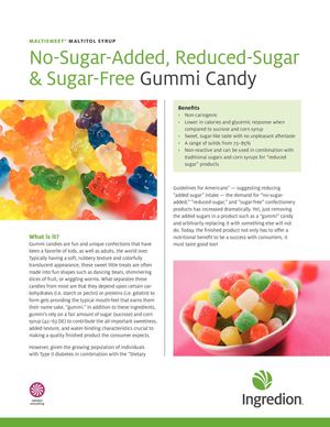 6.	MALTISWEET® maltitol syrup no-sugar-added, reduced-sugar and sugar-free gummi candy white paper 