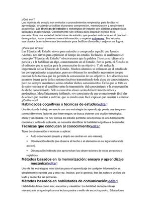 TECNICAS DE ESTUDIO