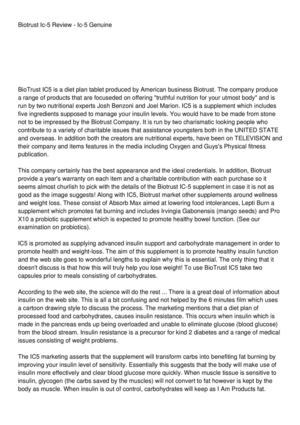 Biotrust Ic-5 Review - Ic-5 Genuine