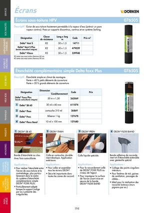 ISOLATION COUVERTURE ETANCHEITE - Ecrans Pare pluie et pare vapeur étanchéité
