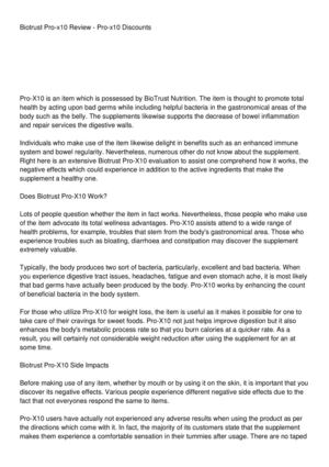 Biotrust Pro-x10 Review - Pro-x10 Discounts