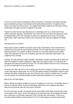 Biotrust Pro-x10 Review - Pro-x10 Ingredients