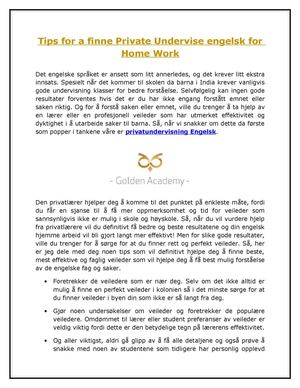 Tips for Finding Private Teaching English for Home Work