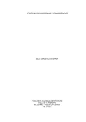 ÚLTIMOS INVENTOS DEL HADWARE Y SISTEMAS OPERATIVOS
