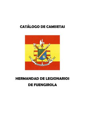Catálogo de Camisetas - Hermandad de Legionarios de Fuengirola