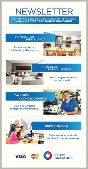 Newsletter Visa y Mastercard Banco Guayaquil