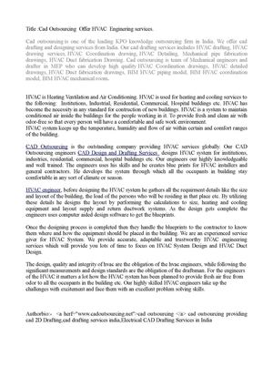 cad outsourcing offer HVAC Enginering service