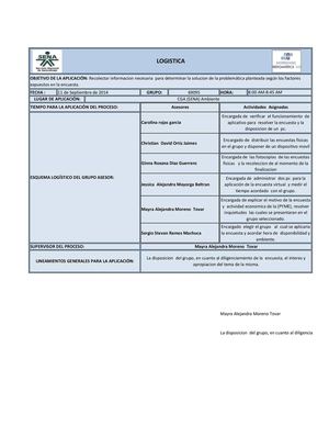 FICHA TÉCNICA Y LOGÍSTICA