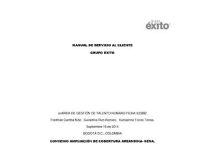 Manual del Servicio al Cliente 