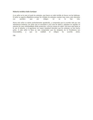 Historia verídica-Julio Cortázar