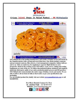 Crispy Jalebi Shops In Malad Mumbai - MM Mithaiwala