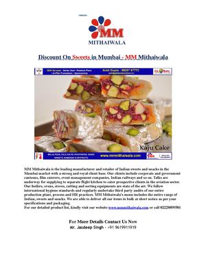 Discount On Sweets in Mumbai - MM Mithaiwala