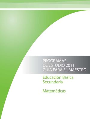 programas de estudio 2011. Secundaria. Matemática