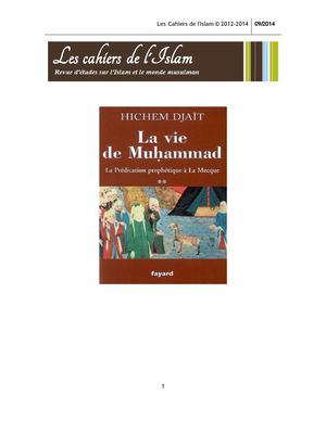 Hichem Djait et la vie de Muhammad