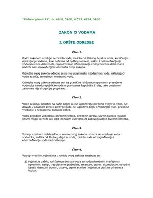 Zakon o vodama-Sl.gl. 46-91,53-93,67-93,48-94,54-96