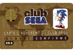 Carte Membre Vierge Club Sega