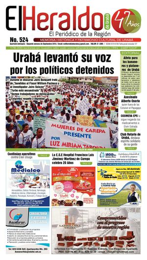 EL HERALDO DE URABA SEGUNDA SEMANA DE SEPTIEMBRE
