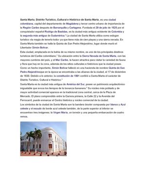 historia de santa marta