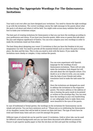 Selecting The Appropriate Wordings For The Quinceanera Invitations