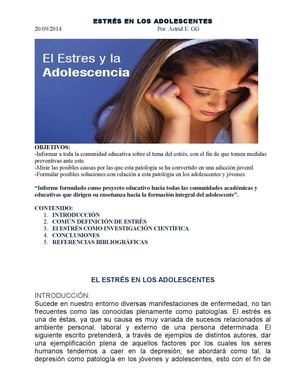 Estrés en los adolescentes