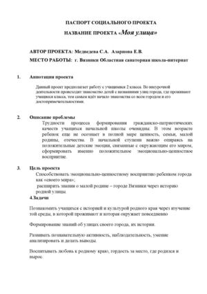 Социальный проект