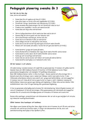 Pedagogiska planeringar 3B