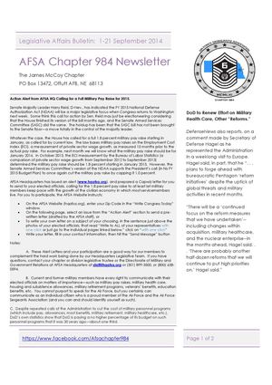 AFSA 984 Legislative Affairs Bulletin 1-21 Sep