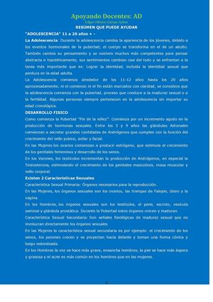 Características de los adolescentes