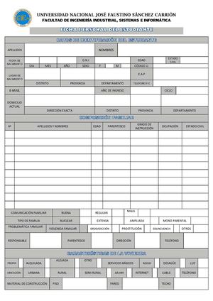 FICHA PERSONAL DEL ESTUDIANTE