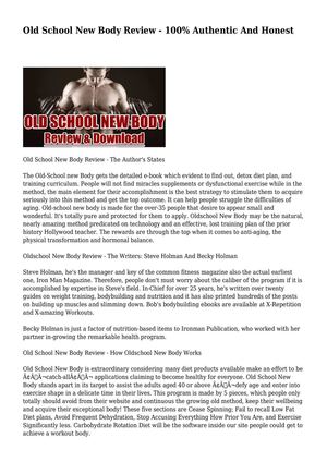 Old School New Body Review - 100% Authentic And Honest