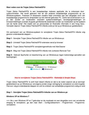 Verwijderen Trojan Zekos PatchedXP3 In snelle en makkelijke manier