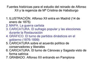Fuentes Históricas de la Regencia de Alfonso XII