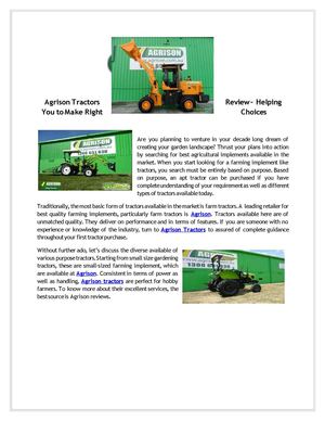  Agrison Tractors Reviews