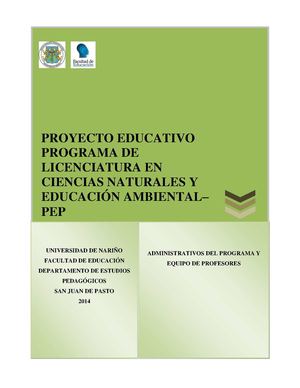 PEP LICENCIATURA EN CIENCIAS NATURALES Y EDUCACIÓN AMBIENTAL