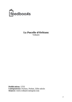 La Pucelle d'Orléans, Voltaire