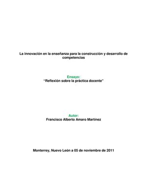 Reflexión sobre la práctica docente