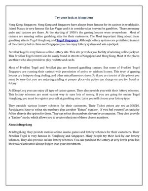 Prediksi Togel Singapura