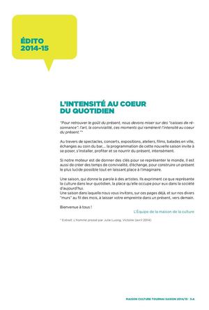 Programme Saison 14>15